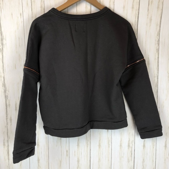 lime & vine zipper sleeve sweatshirt, cropped - Picture 5 of 6